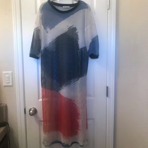 Abstract Printed Mesh Dress